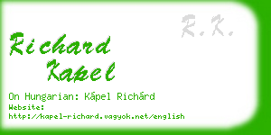 richard kapel business card