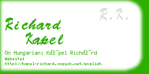 richard kapel business card